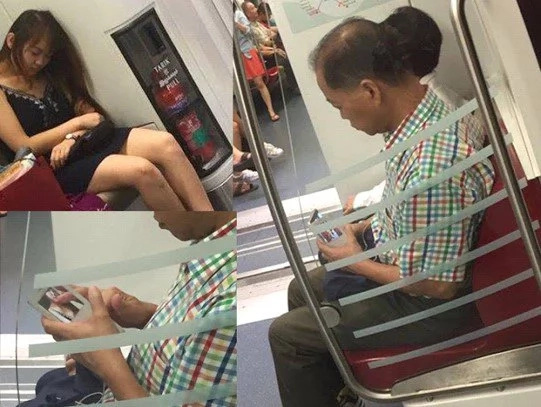 Man caught snapping photos of sleeping woman on the MRT Man caught snapping photos of sleeping woman on the MRT