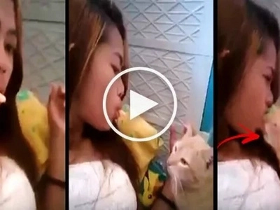 Watch this careless Pinay use her mouth to feed her pet cat. What happens next will make you afraid of cats forever!