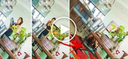 Watch Solenn Heussaff suffer a painful accident while trying to kill an annoying langaw in her house! That was so unexpected!