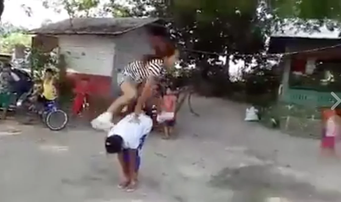 Friends play this old game with a twist and called it ‘Luksong Bakla’ Friends play this old game with a twist and called it ‘Luksong Bakla’