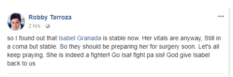 Vivian Velez deletes "RIP" message to Isabel Granada Vivian Velez deletes "RIP" message to Isabel Granada