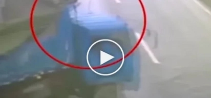 The driver was thrown from an out-of-control truck
