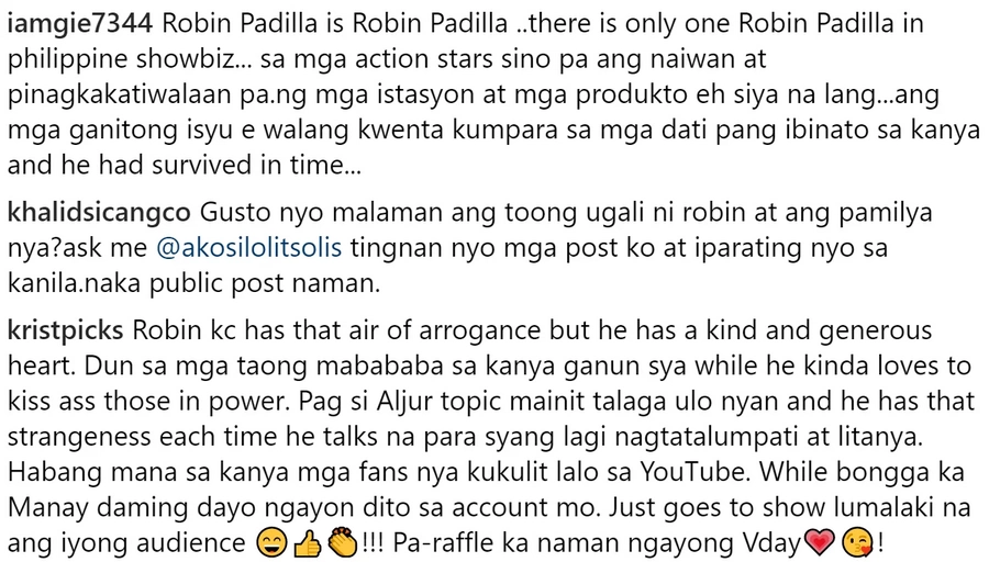 Sayang daw pinaglalaban niya kung lagi init ng ulo pinapairal! Lolit Solis reacts on Robin Padilla almost hitting a reporter incident Sayang daw pinaglalaban niya kung lagi init ng ulo pinapairal! Lolit Solis reacts on Robin Padilla almost hitting a reporter incident