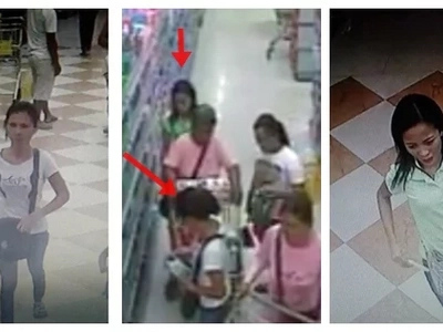 Mga walang pusong kawatan! Watch these notorious Pinay pickpockets steal P11K from an old lady at a grocery store in Tarlac