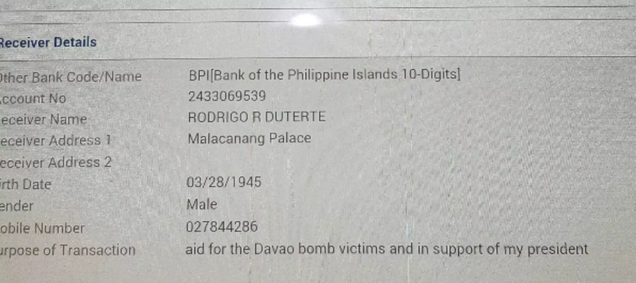 Sara Duterte clarifies donation's bank account Sara Duterte clarifies donation's bank account