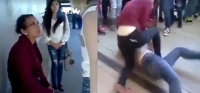 Palaban na Pinay on video! Gutsy Filipina beats up rude female foreigner who picked a fight with her
