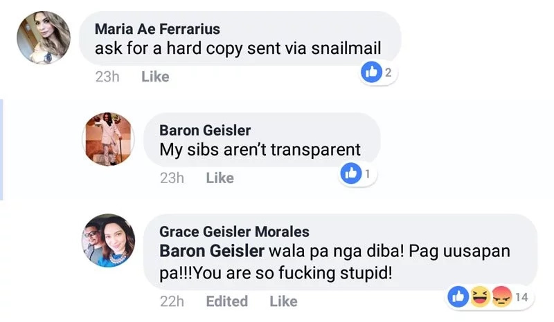 Baron Geisler's sister calls him 'stupid' after actor writes U.S. insurance company handing deceased mother's U.S. estate Baron Geisler's sister calls him 'stupid' after actor writes U.S. insurance company handing deceased mother's U.S. estate