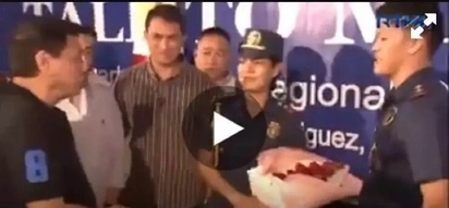 Ang sweet! Charming cop promises forever to his girlfriend in front of President Duterte