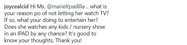 Bawal kahit cartoons! Netizens react on Mariel Padilla's "No TV" policy with baby Isabella Bawal kahit cartoons! Netizens react on Mariel Padilla's "No TV" policy with baby Isabella