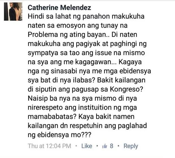 Aiko Melendez slams De Lima for self-pitying Aiko Melendez slams De Lima for self-pitying