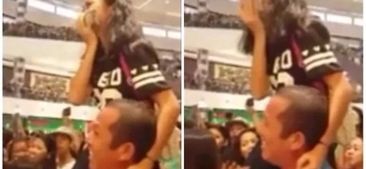 A touching moment of an avid fan carried by her Father to see Kathryn Bernado in a mall show breaks social media!