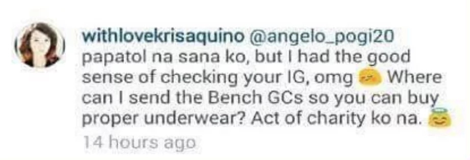 Kris Aquino replies to a basher who called his son ‘bakla’ Kris Aquino replies to a basher who called his son ‘bakla’