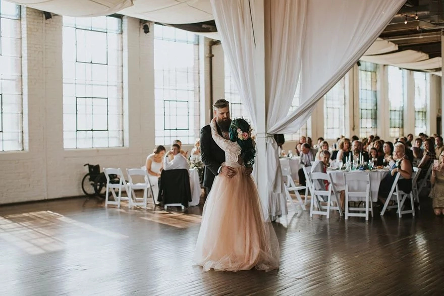 On the day of her wedding she stood up from her wheelchair On the day of her wedding she stood up from her wheelchair
