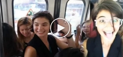 Anne Curtis having a blast riding MRT as she's late for Showtime