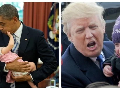 LOL: The huge difference between Donald Trump and Obama with kids