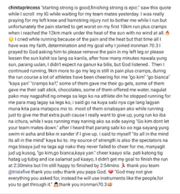 Kim Chiu hurdles Ironman 70.3 and her experience was memorable Kim Chiu hurdles Ironman 70.3 and her experience was memorable