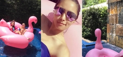 Ay bongga! Kim Chiu beats the summer heat with her niece at home