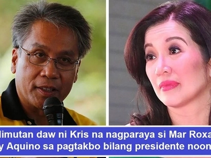 Nag-react na siya! Mar Roxas allegedly hurt by Kris Aquino's 'distasteful' remarks against Korina Sanchez