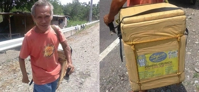 Old man still sells ice drops despite being born with disabled arm and foot