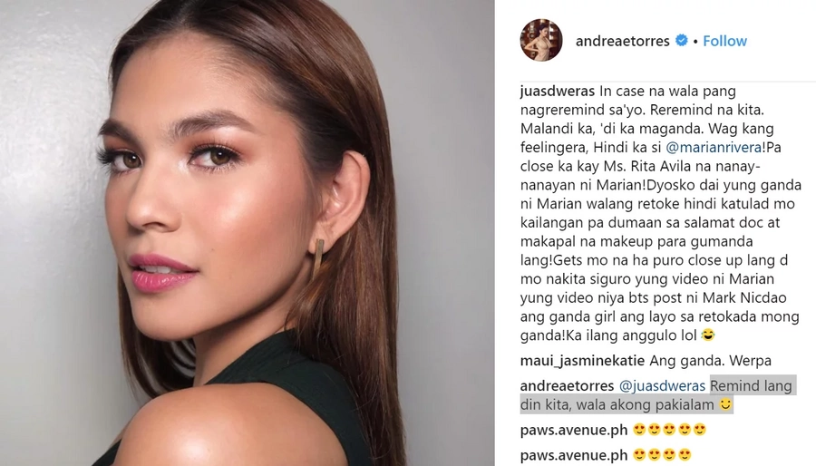 Sinupalpal! Andrea Torres fiercely fires back to basher Sinupalpal! Andrea Torres fiercely fires back to basher