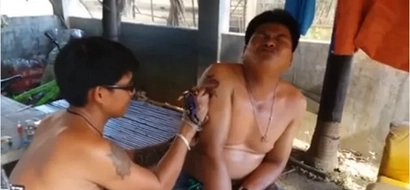Planning to get a tattoo? This Pinoy in extreme pain while getting tattooed might not convince to get you one!