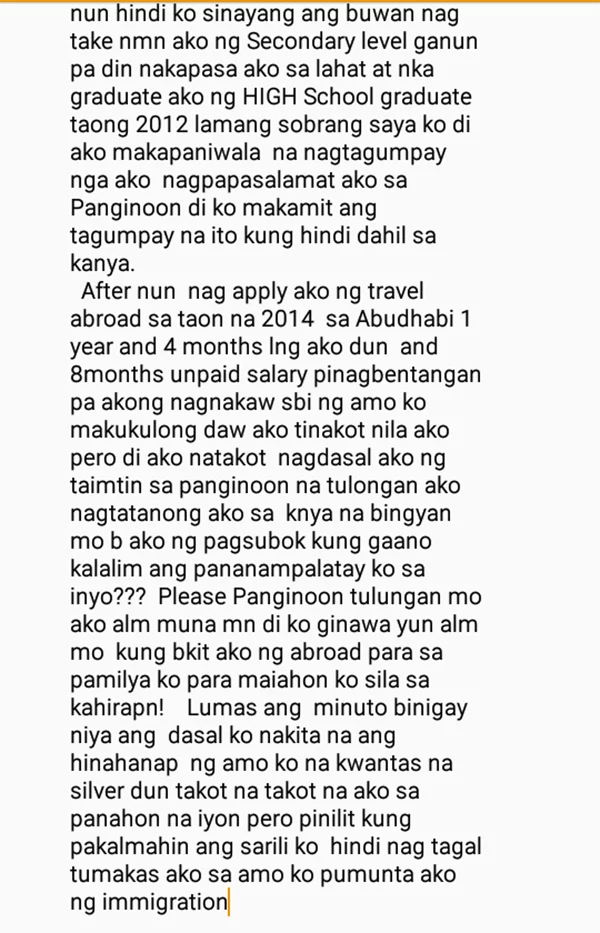 Hindi nawalan ng pag-asa! OFW shares how she managed to pursue studies despite poverty Hindi nawalan ng pag-asa! OFW shares how she managed to pursue studies despite poverty