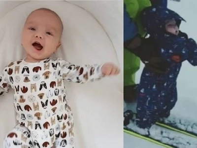 Photos of baby Burnand is finally out - thanks to model mom Georgina!