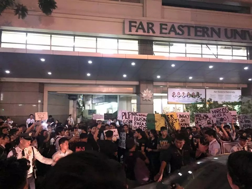 FEU Tamaraws Against Marcos group spearheads noise barrage condemning Marcos burial FEU Tamaraws Against Marcos group spearheads noise barrage condemning Marcos burial