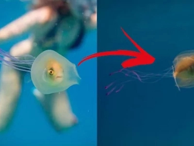 These ocean photographers snapped these two living creatures moving in harmony. Until now, scientists are unable to explain their union!