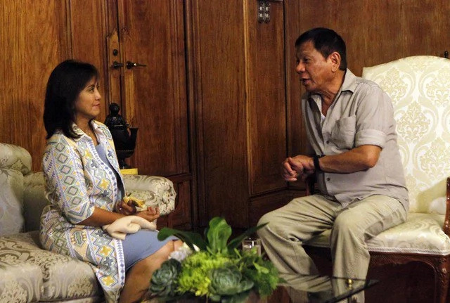 Robredo and Duterte held first official meeting in Malacañang Robredo and Duterte held first official meeting in Malacañang