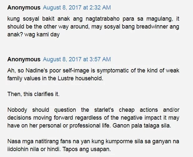 Netizens criticize family of Nadine Luster over 'C'mon, it's 2017 shirts' Netizens criticize family of Nadine Luster over 'C'mon, it's 2017 shirts'