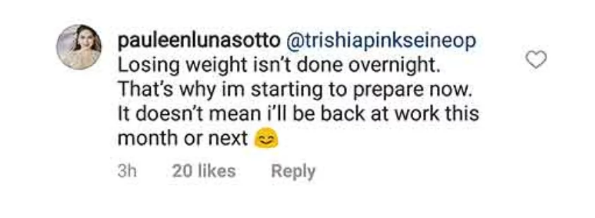 Supalpal! Pauleen Luna Sotto clarifies she is not losing weight because she wants to return to work immediately Supalpal! Pauleen Luna Sotto clarifies she is not losing weight because she wants to return to work immediately
