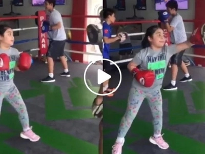 World champ in the making! Manny Pacquiao's daughter Queenie tries hardcore boxing
