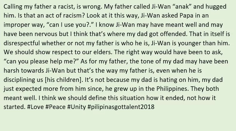 Si Jiwan daw ang walang respeto! Queenie Padilla has a message to those who criticized her father over PGT incident Si Jiwan daw ang walang respeto! Queenie Padilla has a message to those who criticized her father over PGT incident