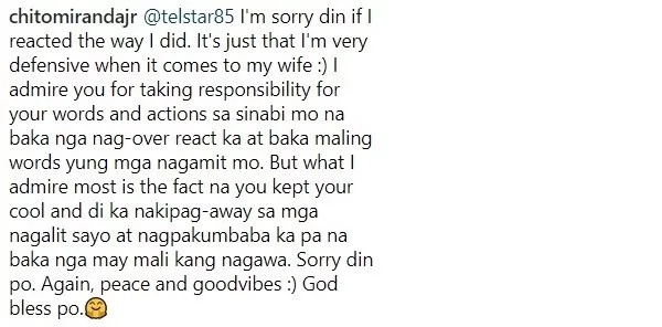 Chito Miranda defends his wife Neri Naig on social media "I'm very defensive when it comes to my wife." Chito Miranda defends his wife Neri Naig on social media "I'm very defensive when it comes to my wife."