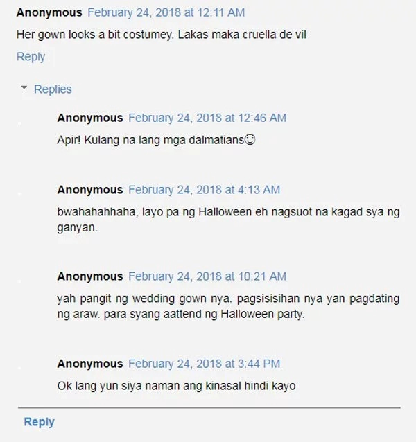 Netizens criticize black wedding gown of Vaness del Moral Netizens criticize black wedding gown of Vaness del Moral