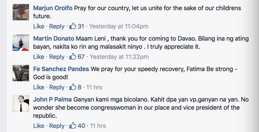 VP Leni visits Davao bombing victim Fatima Manalo VP Leni visits Davao bombing victim Fatima Manalo