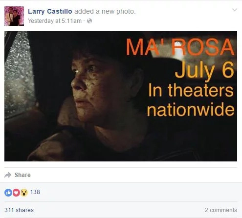 Ma’Rosa screening date in PH cinemas announced Ma’Rosa screening date in PH cinemas announced