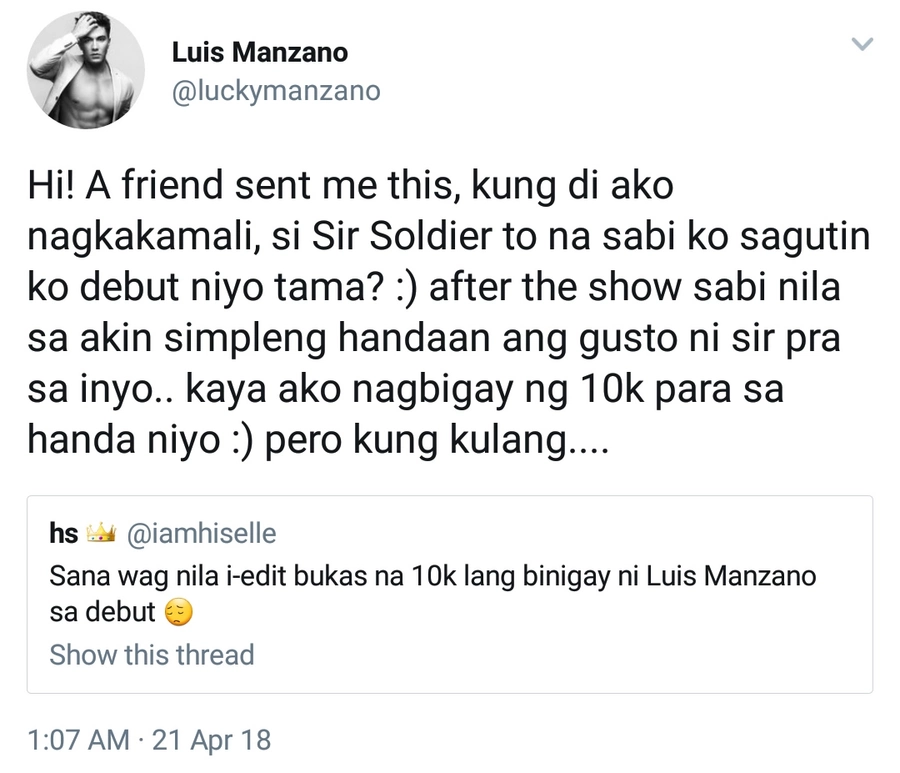 Netizen chided Luis for giving only 10K to her father for her debut Netizen chided Luis for giving only 10K to her father for her debut