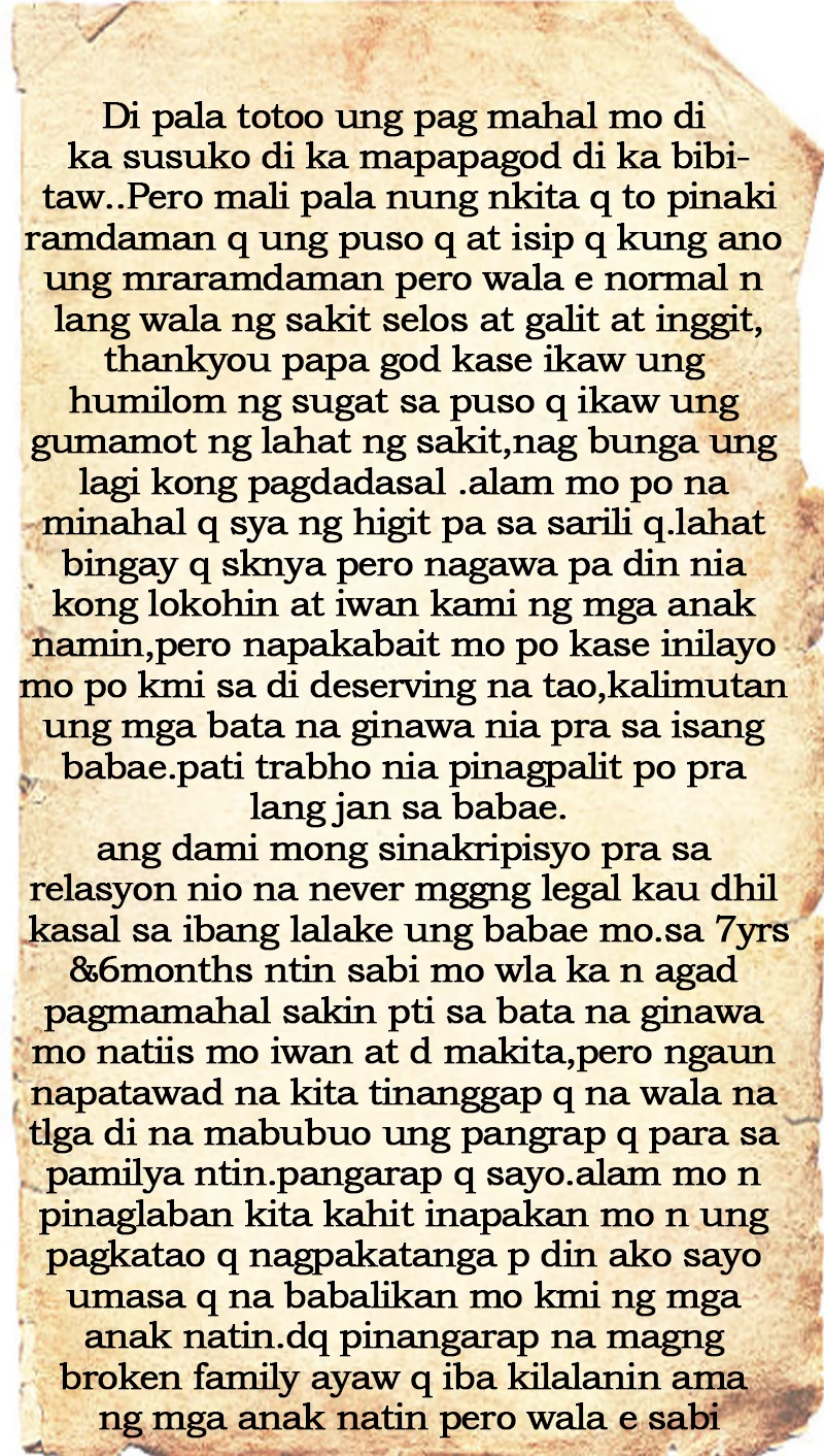 "Tanggap q n sau liligaya ung taong minahal q ng higit pa sa srli q.." This woman shares her heartbreaking story "Tanggap q n sau liligaya ung taong minahal q ng higit pa sa srli q.." This woman shares her heartbreaking story