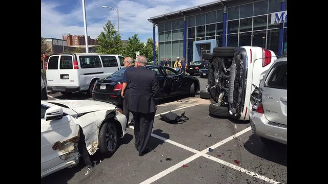 This woman crashed a Mercedes SUV on the car's test drive! This woman crashed a Mercedes SUV on the car's test drive!