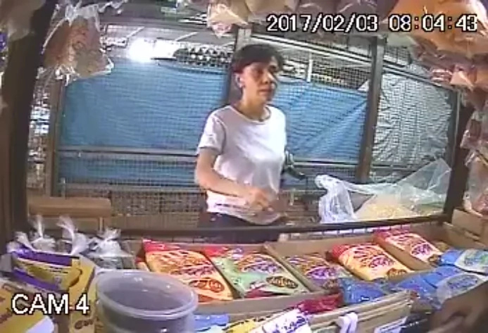 CCTV caught a woman in the act of stealing. CCTV caught a woman in the act of stealing.