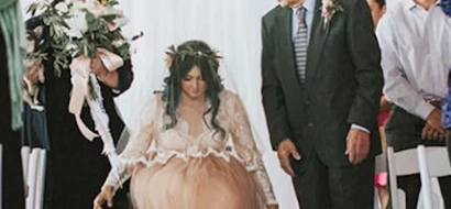 Her parents wheeled his bride to the Aisle. Her next move has her groom in tears…