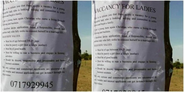 Man places hilarious advert looking for a wife Man places hilarious advert looking for a wife