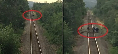 Train literally jumps in the air thanks to these jokers