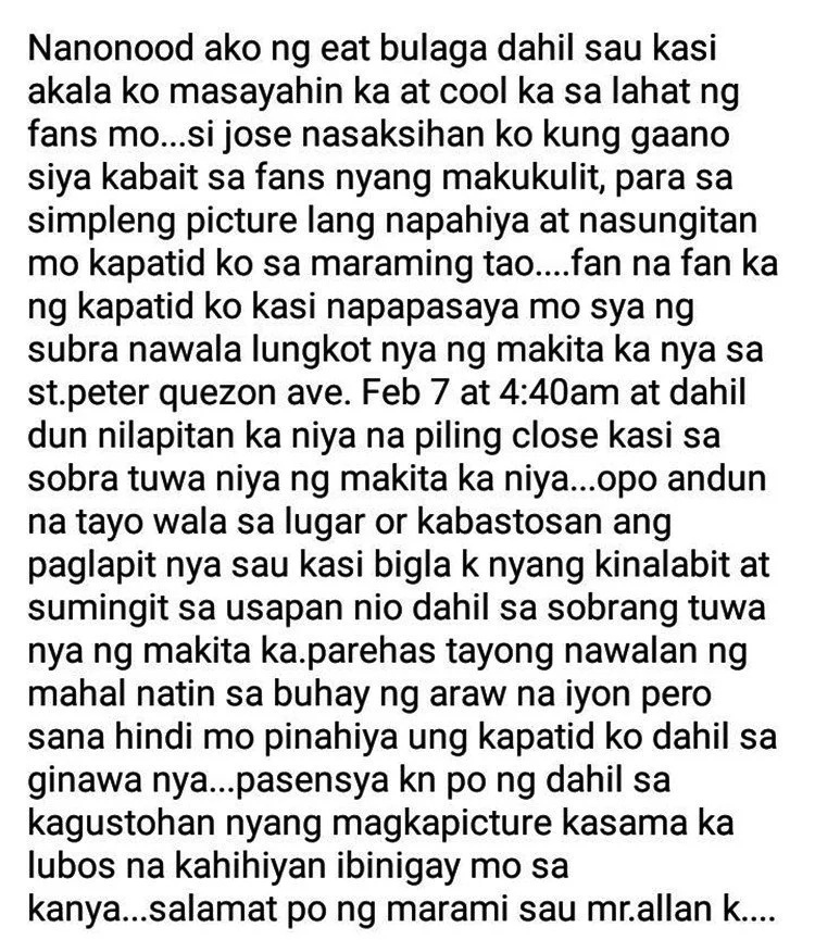 Allan K allegedly becomes rude to netizen's sibling who wants to take a picture with him Allan K allegedly becomes rude to netizen's sibling who wants to take a picture with him