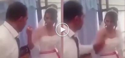 Hot-tempered groom violently slaps his poor bride at the wedding reception