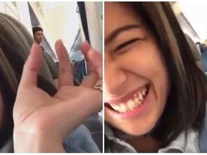 VIRAL: Watch this video of a female passenger who found the guy version of the viral pretty Flight Attendant and recorded him on video!