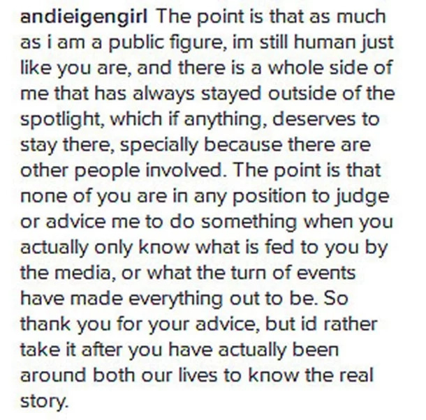 Andi hits back at haters who give her unsolicited advice Andi hits back at haters who give her unsolicited advice