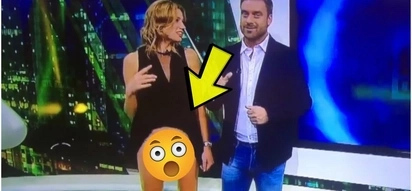 Beautiful reporter flashes her racy panties on live TV